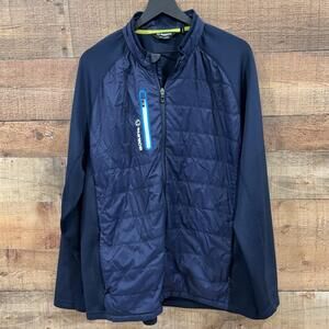 Sunice Jacket Mens Size 2XL Blue Quilted Softshell Full Zip Golf Layer Jacket